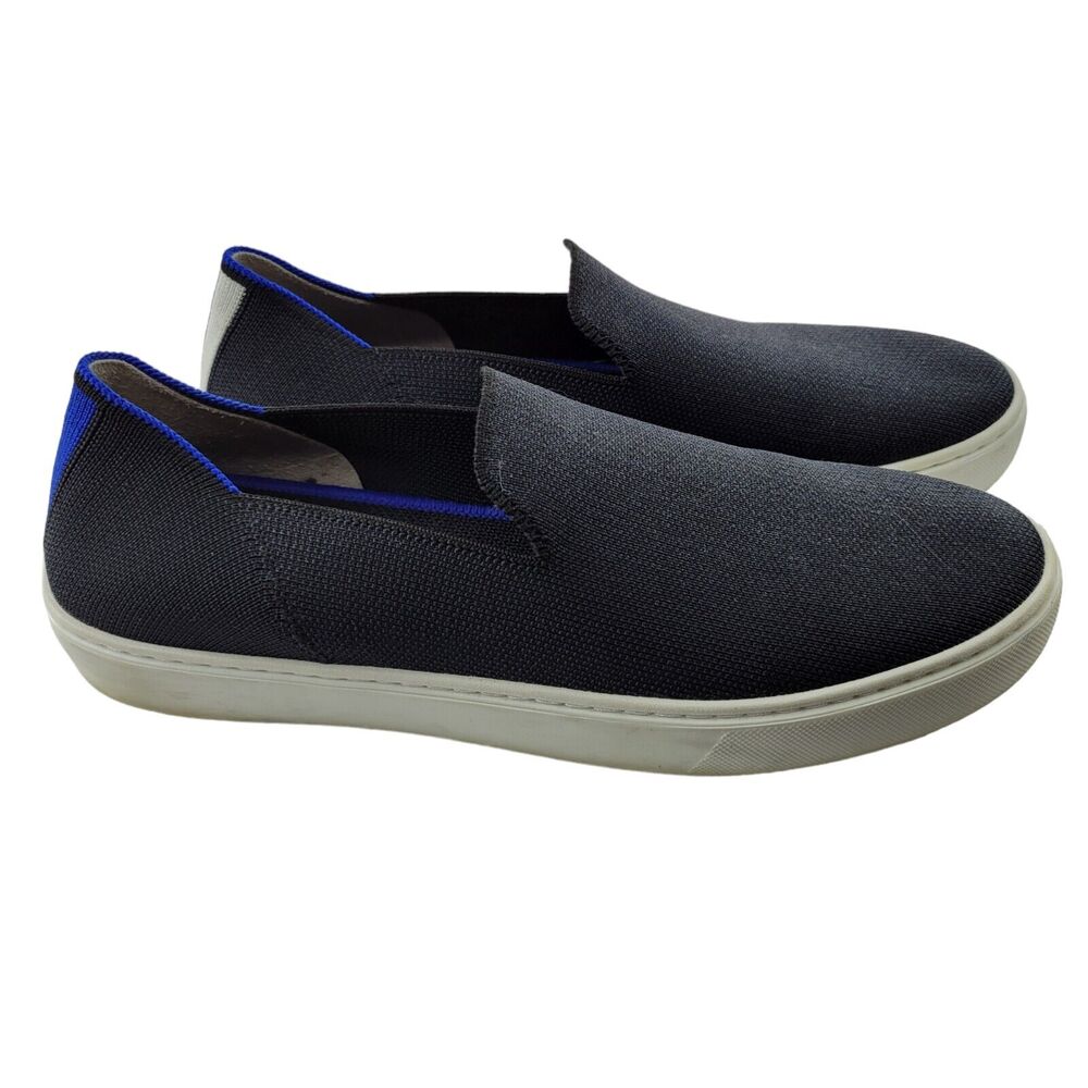 Rothy's Womens Sneakers Size 9.5 Black‎ Knit Slip On Comfort Preppy Travel